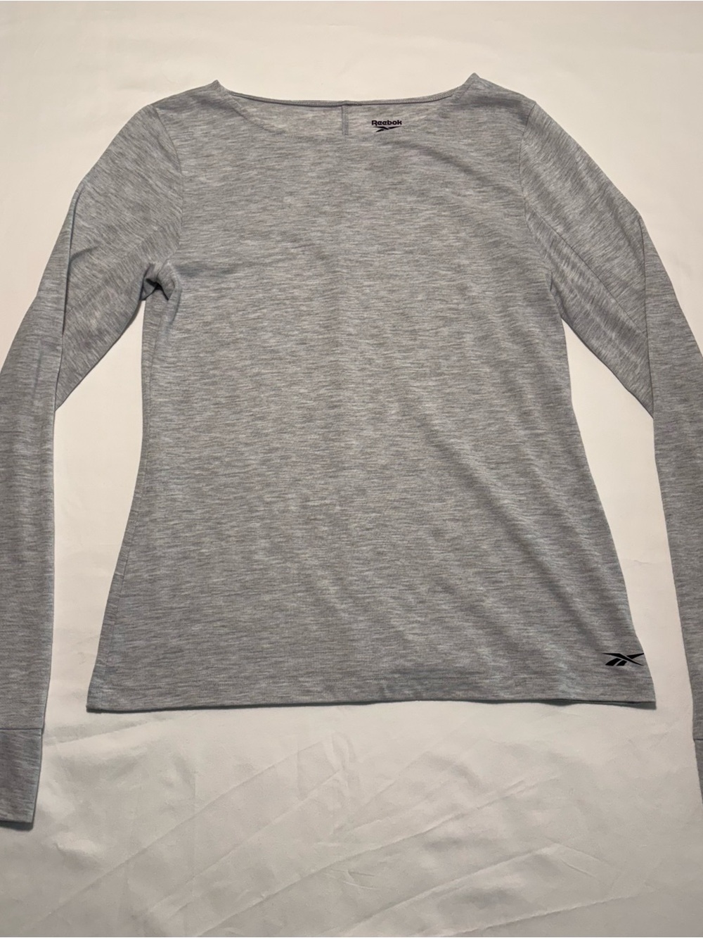 Reebok Light Gray Long Sleeve Performance Tee